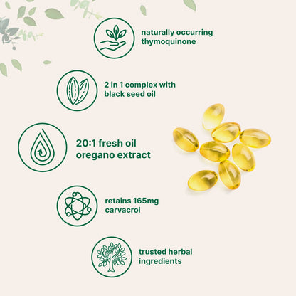 Premium Oil of Oregano for Immune Support & Wellness (300 Softgels)